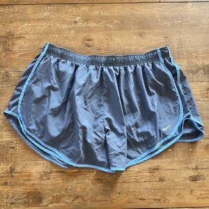 Nike Tempo Plus Size Dri-Fit Running Athletic Shorts Women's 3XL Gray Blue Lined